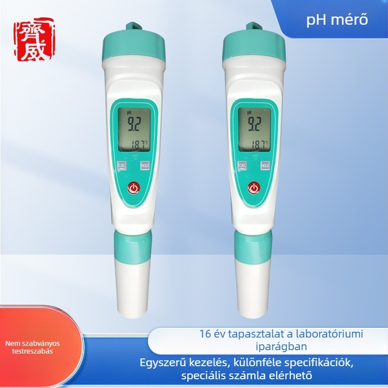 Qiwei PH-220 toll alakú pH-mérő elektróddal és buferoldattal, háttérvilágítású digitális kijelzővel a pH méréséhez