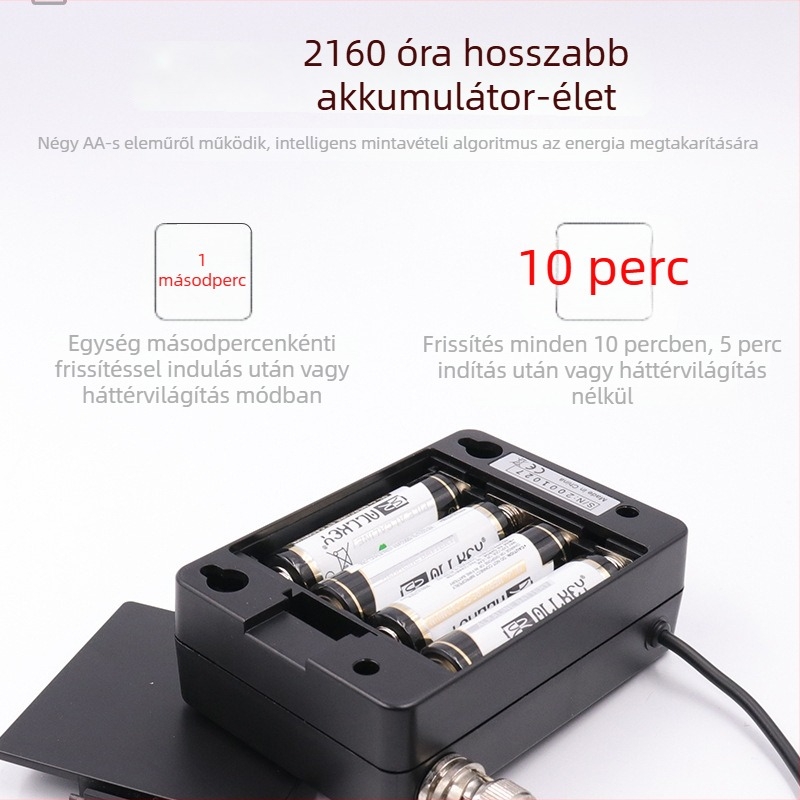 Falra szerelhető vízminőség-figyelő akváriumokhoz: pH-mérő, pH-tesztelő és hőmérő külső szenzorral