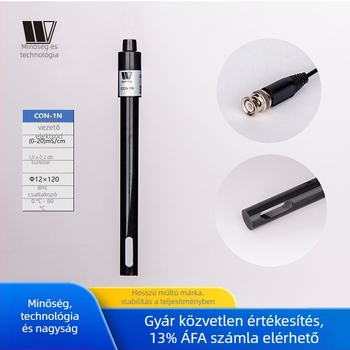 Laboratóriumi pH mérő grafit elektróddal CON-1N, digitális kijelző, 0–20 mS/cm mérési tartomány, elektróda konstans 1.0±0.2, BNC interfész
