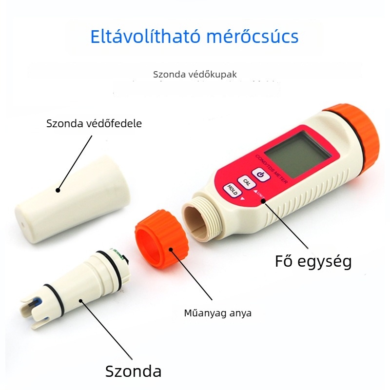 Hima AR8211+ hordozható vízminőség-analizátor, pH- és sótartalom-méréssel
