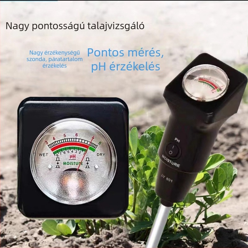 Hordozható talaj-pH- és hőmérsékletmérő, nagy pontosságú pH-szondával mezőgazdasági kutatásokhoz