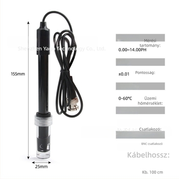 PH-201-C kompozit elektróda – pH elektróda fej BNC interfésszel, Q9 csatlakozás, kompatibilis a PHS-3C/PHS-25-tel