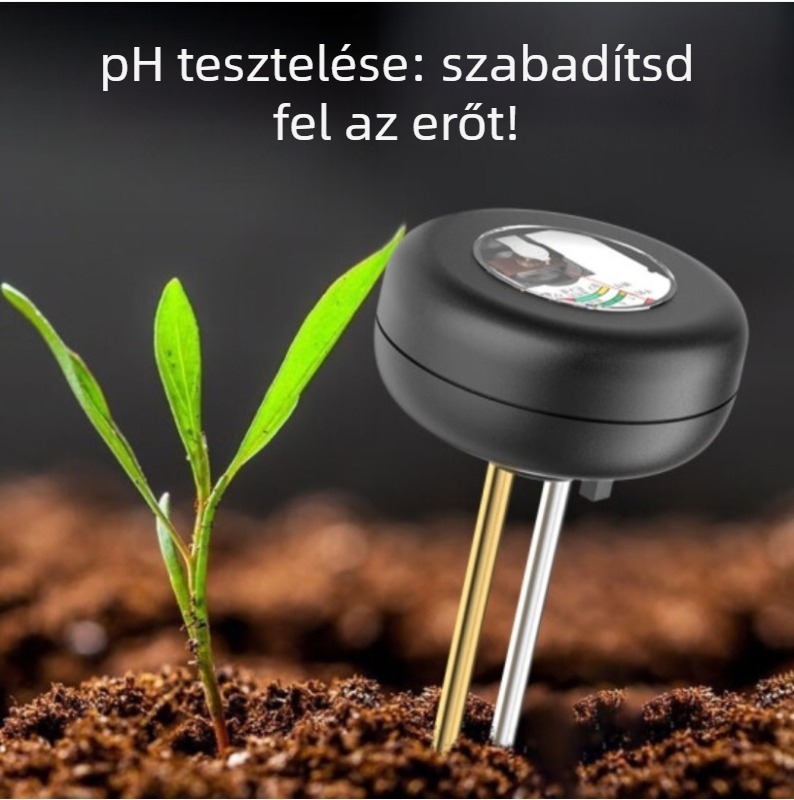 3-in-1 talajdetektor YL1825 háztartási használatra – pH (pontosság 0,5), talajnedvesség és talajtermékenység mérése; virágok, növények és üvegház számára.