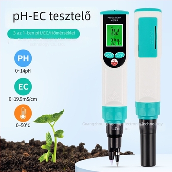 PH-2024 három-in-one talajdetektor: pH, hőmérséklet és sótartalom méréséhez, talajhoz, tésztához, zöldségekhez, gyümölcsökhöz, húsokhoz és krémekhez