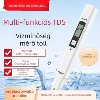 Delixi Electric hordozható TDS vízminőség-tesztelő, modell DECEMDI509A, tartomány 0-5000 ppm