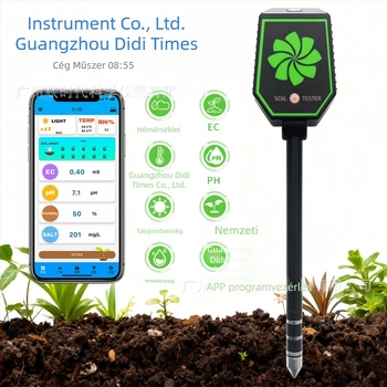 Bluetooth-kapcsolatú nyolc az egyben talajteszter — pH, termékenység, fény, hőmérséklet és nedvesség