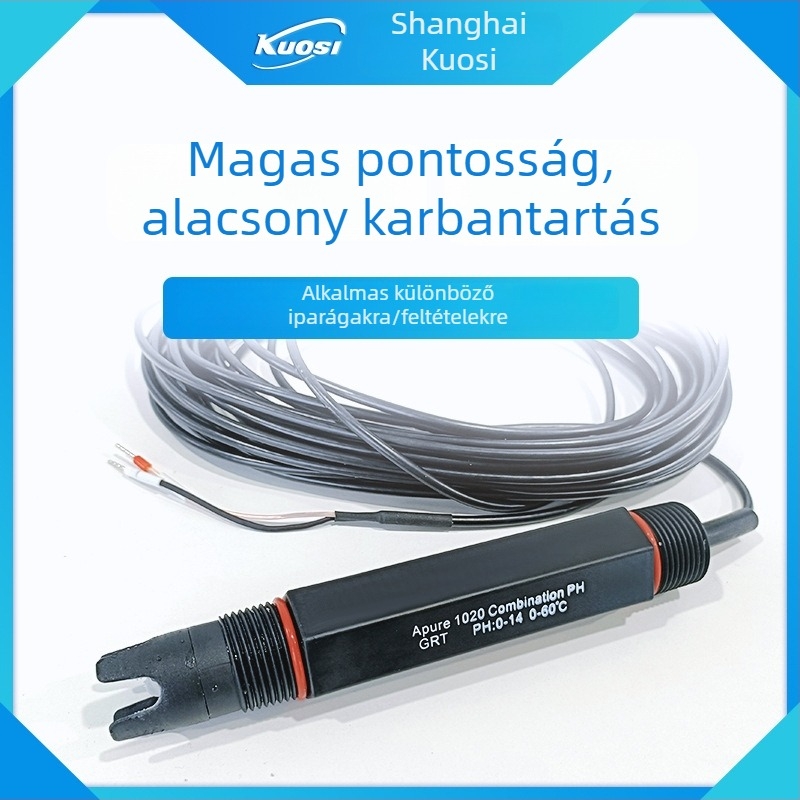 GRT1020 hordozható pH mérő elektróda BNC vagy Y-csatlakozóval, mérési tartomány 0-14 pH, pontosság 0,0001 pH, hőmérséklet-kompenzáció 0-80°C