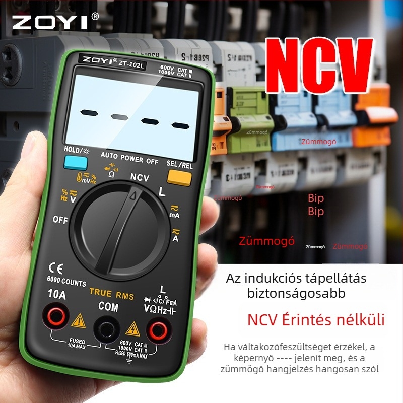 ZT-102L automatikus tartományú induktivitás mérő 60H, magas precizitás, égés elleni védelem, kapacitás és hőmérséklet mérés