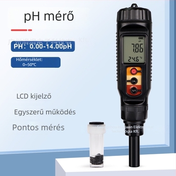 Hordozható sík pH mérő dagasztáshoz és talajhoz, pH-tartomány 0-14, pontosság 0,01 pH, hőmérséklet-tartomány 0-50°C, PH875 modell, Trickle márka