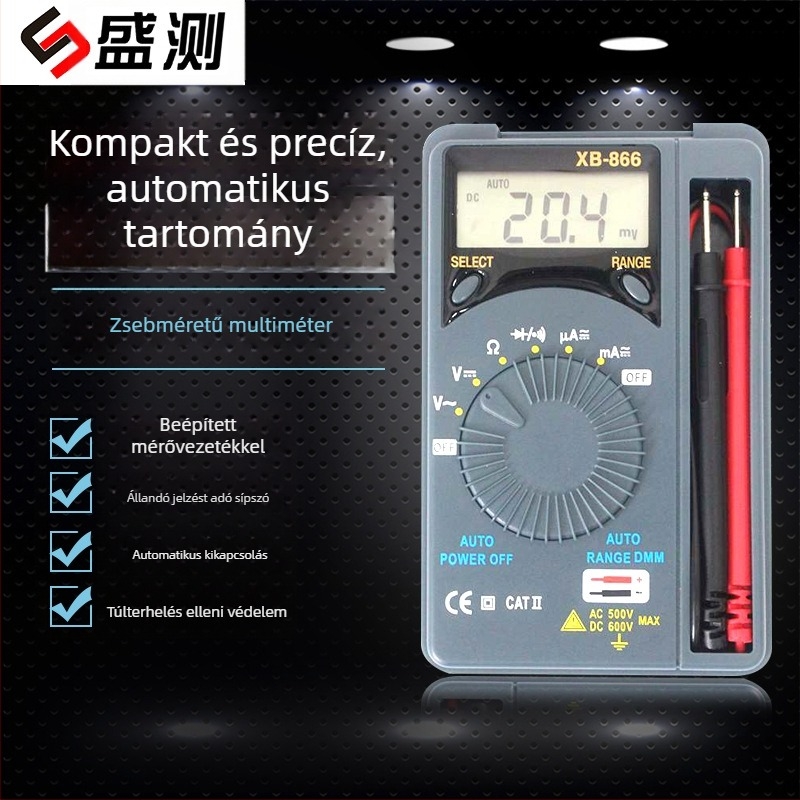 XB866 Zsebkártya típusú digitális multiméter – Többcélú villamos energia mérő, szakmai használatra