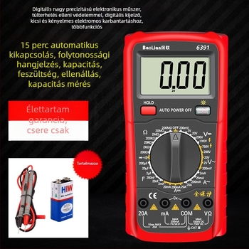 Digitális multiméter – nagy pontosságú, kiégés elleni védelem, kompakt kijelző, elektromos karbantartáshoz és tesztekhez