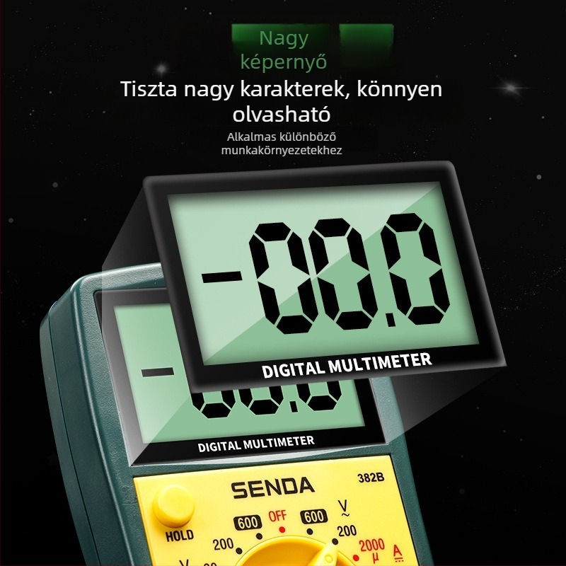 Shengda intelligens 8,3 millió méréses multiméter, többfunkciós univerzális mérőeszköz otthoni használatra, feszültség és áram mérése