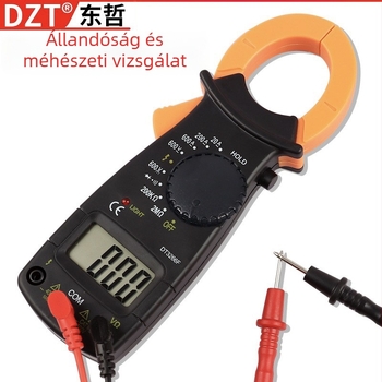 DT3266F klipszes multiméter - nagy pontosságú digitális kijelző, feszültség, áram és ellenállás mérése