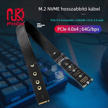 M.2 PCIe 4.0 bővítőkábel NGFF M-keyhez, NVMe és SATA kompatibilis — PH417A-30/PH417B-30