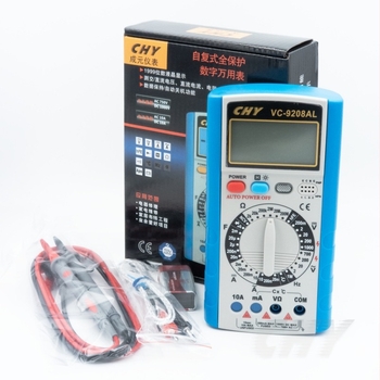 Chengyuan Electronics VC-9208AL digitális multiméter áram, feszültség, hőmérséklet és frekvencia mérésére