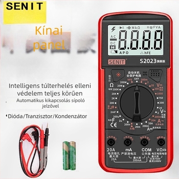Digitális multiméter S2023 - True RMS, ultra vékony és könnyen hordozható, CE tanúsítvány, otthoni, diákok és szakemberek számára