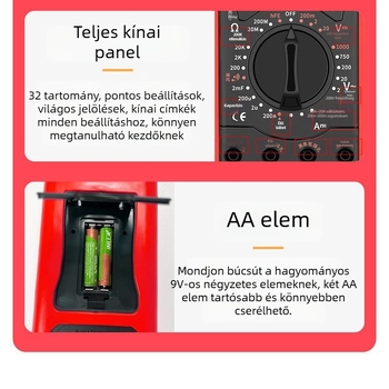 Digitális multiméter S2023 - True RMS, ultra vékony és könnyen hordozható, CE tanúsítvány, otthoni, diákok és szakemberek számára