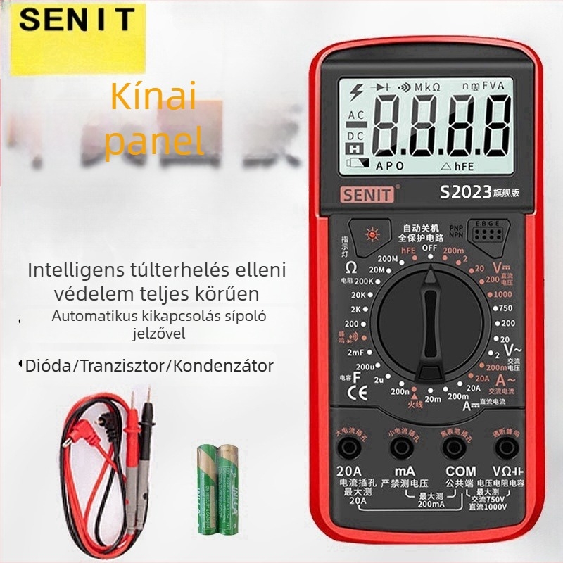 Digitális multiméter S2023 - True RMS, ultra vékony és könnyen hordozható, CE tanúsítvány, otthoni, diákok és szakemberek számára