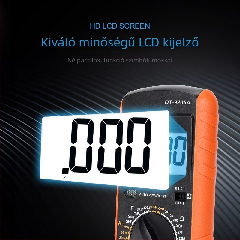 DT9205A kiváló pontosságú digitális multiméter, CE/FCC tanúsított, Biztonsági szint 3