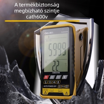 Deli multiméter nagy képernyővel, 5999 digit, három az egyben, CAT III, professzionális használathoz
