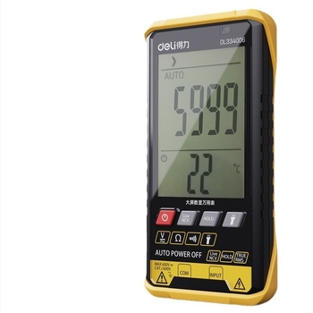 Deli multiméter nagy képernyővel, 5999 digit, három az egyben, CAT III, professzionális használathoz