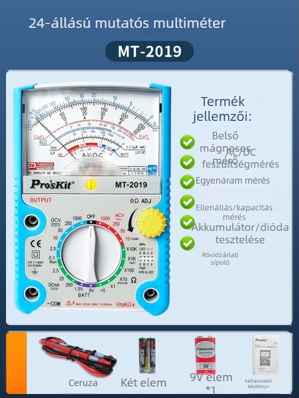 Analóg multiméter MT-2017N/MT-2019-C — nagy pontosságú, professzionális használat, ISO 9001 tanúsítvány.