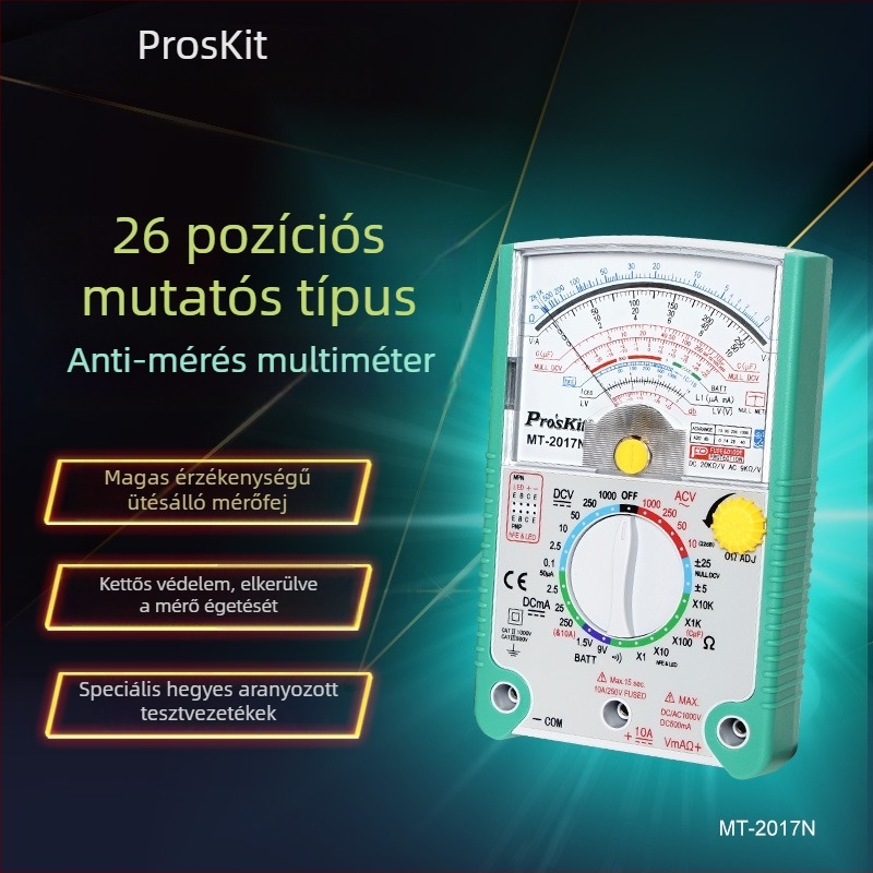 Analóg multiméter MT-2017N/MT-2019-C — nagy pontosságú, professzionális használat, ISO 9001 tanúsítvány.