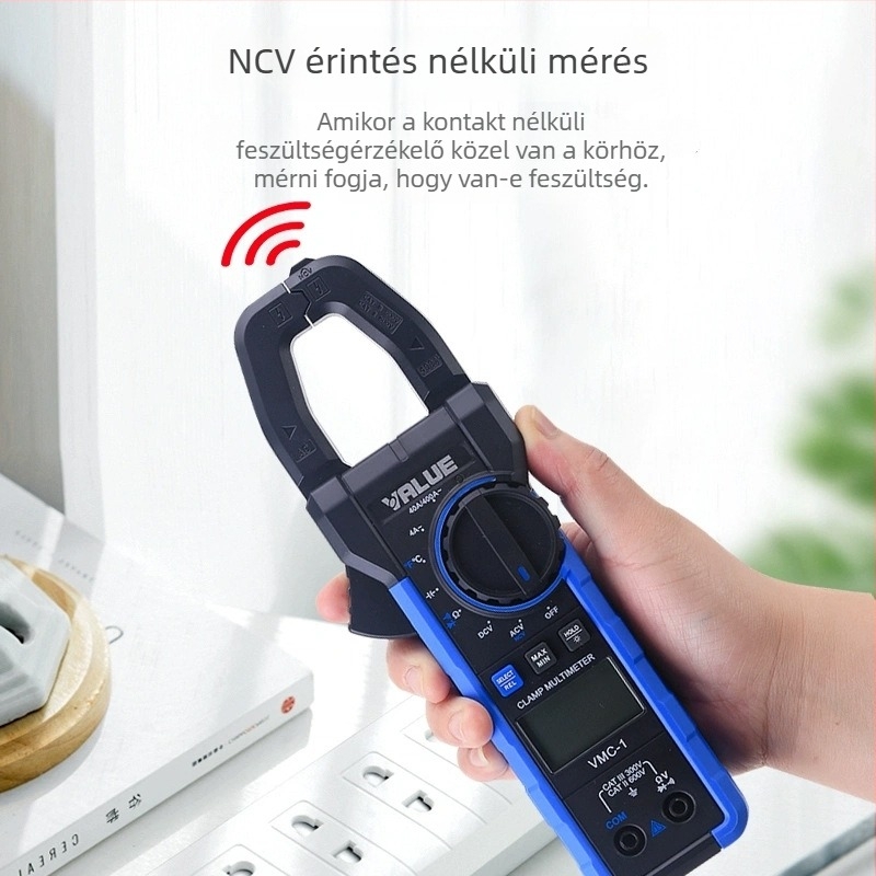 VMC-1 Magas precíziós csipeszes ampermérő és digitális multiméter feszültség- és hőmérséklet-méréssel