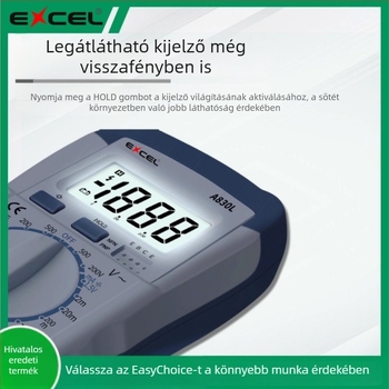 EXCEL digitális multiméter – ampermérő, kapacitás mérése, hordozható, precíz eszköz