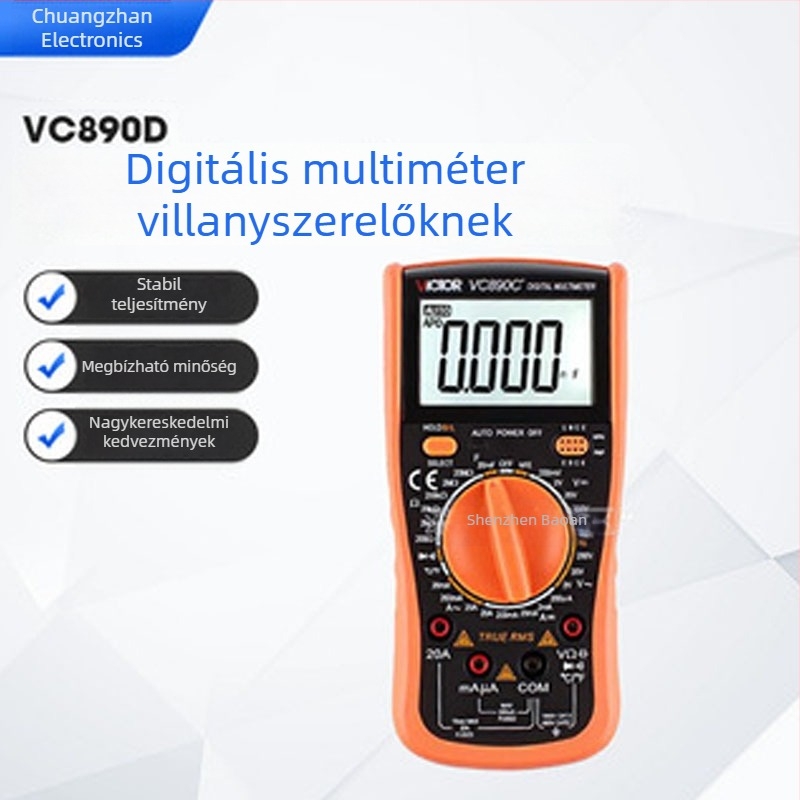 Victory VC9805 kézi digitális multiméter professzionális felhasználásra, CE, TUV és ISO 9001:2000 tanúsítvánnyal