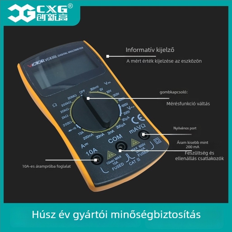 VC830L Mini otthoni digitális multiméter automatikus magas precízióval és digitális kijelzővel — Victorvictory