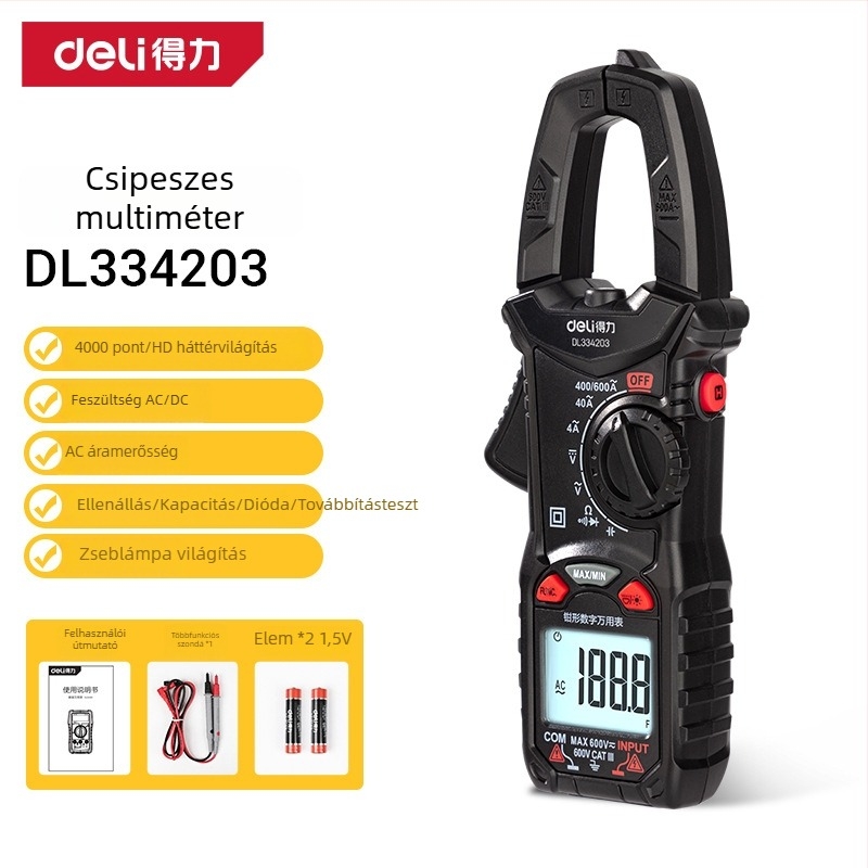 DL8440 csipeszes multiméter - digitális, nagy pontosságú, nagy kijelző, többfunkciós