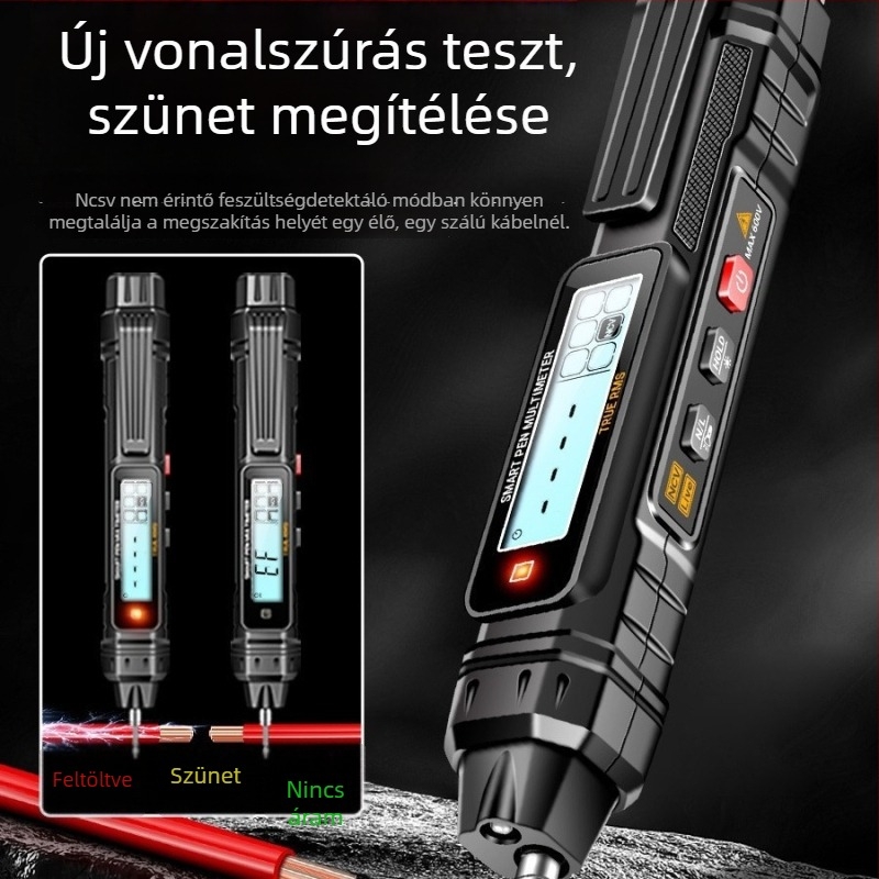 Elektronikus tollas multiméter — digitális feszültségmérő, nagy pontosság, többfunkciós, kontinuitási és indukciós teszt