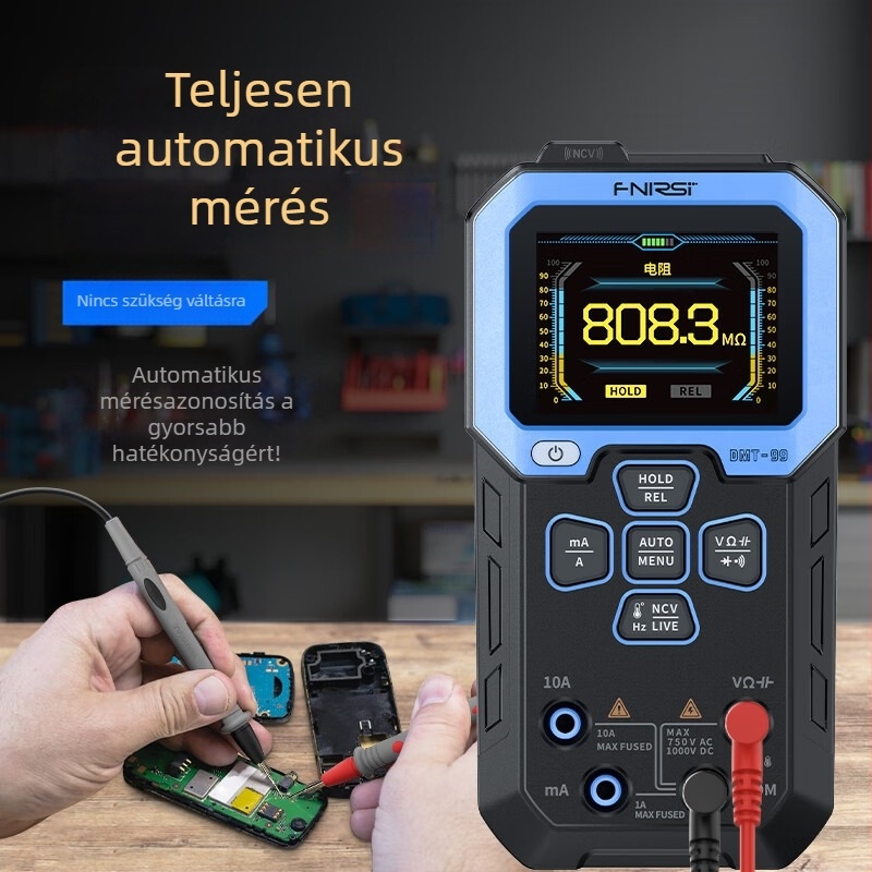 FNIRSI-DMT-99 Digitális Multiméter – Magas Pontosságú, Intelligens, Többfunkciós, Teljesen Automata Digitális Kijelző