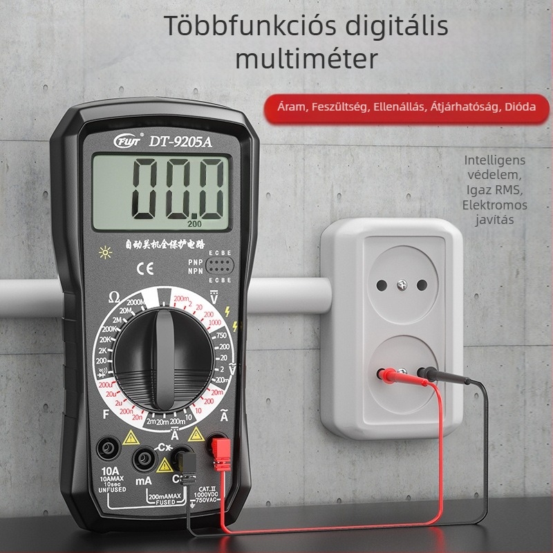 Fengwick DT9205A Digitális multiméter – Égés elleni védelem, Magas pontosság, AC árammérés