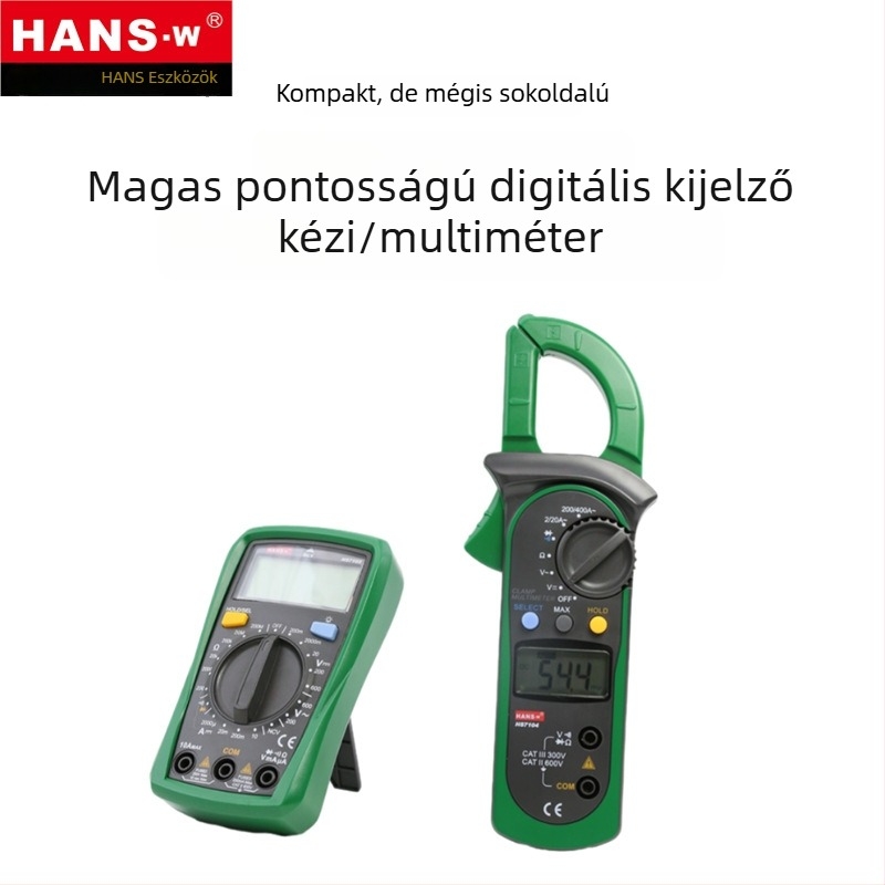 Ipari minőségű digitális csipeszmérő, nagy pontosságú, palmtop méretű, többfunkciós digitális kijelzővel.