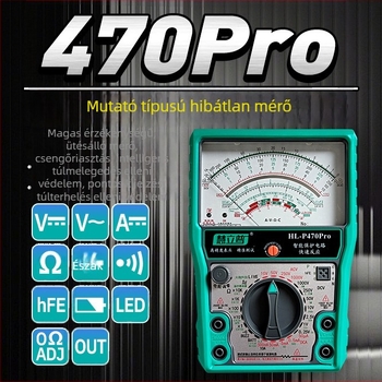 470Pro multiméter – teljes tartományú, intelligens, égés elleni védelem, pointer típusú, digitális multiméter villanyszerelőknek