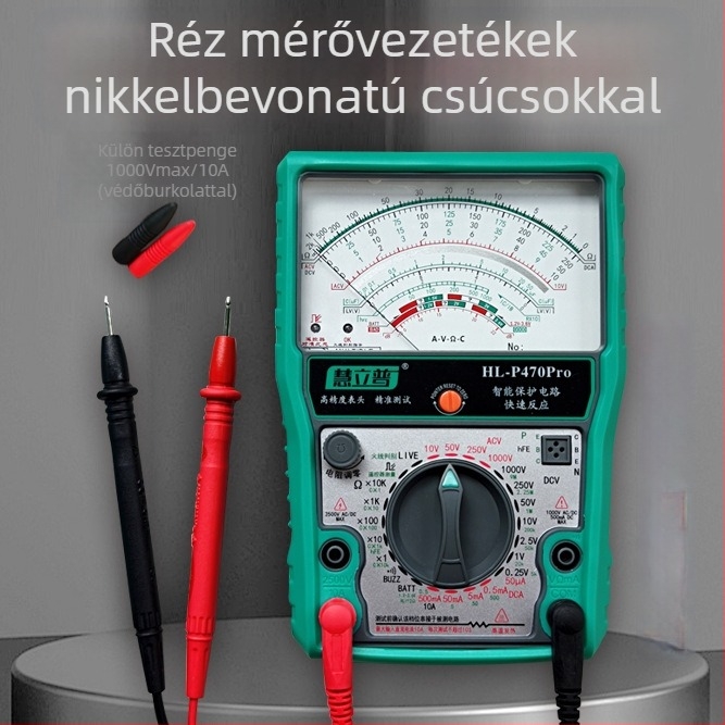 470Pro multiméter – teljes tartományú, intelligens, égés elleni védelem, pointer típusú, digitális multiméter villanyszerelőknek