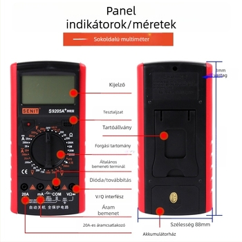 CHKL S9205A Digitális multiméter automatikus kikapcsolással, magas pontosságú, izolált és lángálló
