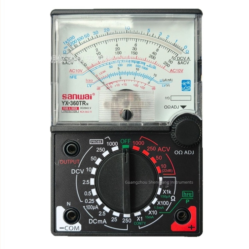 Sanwai YX360TRN Mechanikus pointeres multiméter ampermetre és voltmérővel