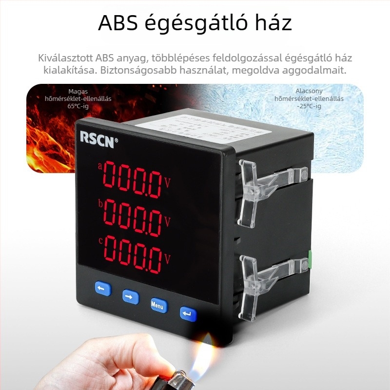 Ruishen Electric Háromfázisú többfunkciós digitális mérő RS485-kommunikációval – áram, feszültség, teljesítmény és frekvencia