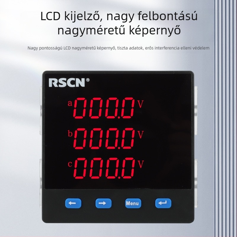 Ruishen Electric Háromfázisú többfunkciós digitális mérő RS485-kommunikációval – áram, feszültség, teljesítmény és frekvencia