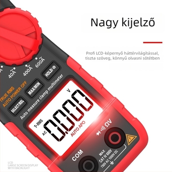 TA8315D Magas pontosságú digitális klipszmérő AC/DC-hez, klipsz típusú univerzális mérő, 600 A, 40 MΩ, 1000 V