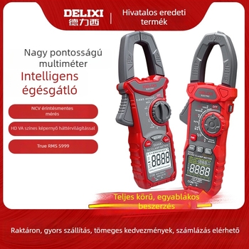 Delixi DC csipeszes multiméter, nagy pontosságú, automata és intelligens, kompakt és hordozható villanyszerelők számára
