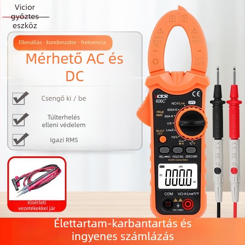 VC606B/C csuklós multiméter – digitális ampermérő, magas pontosság, csuklós típus, többfunkciós