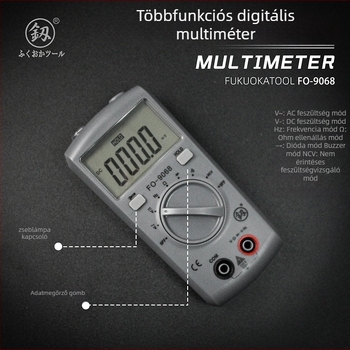Digitális, kiváló precíziójú teljesen automata multiméter elektroműszerész számára, modell FO-9068A