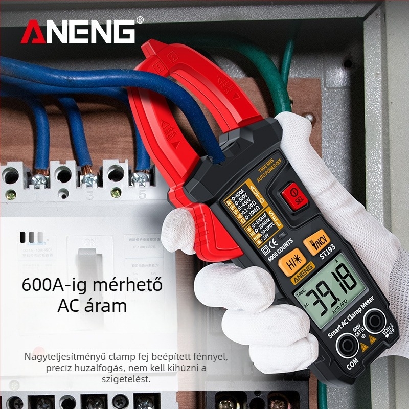 Aneng intelligens csipeszes mérőműszer, automatikus digitális multiméter, nagy pontosságú, háttérvilágítással rendelkező kijelző