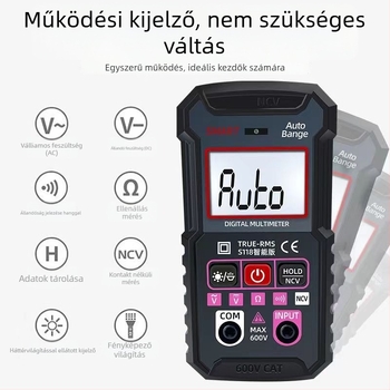Yi saiyou Hordozható Okos Digitális Multiméter Digitális Kijelzővel Otthoni Használatra (Import nélkül)