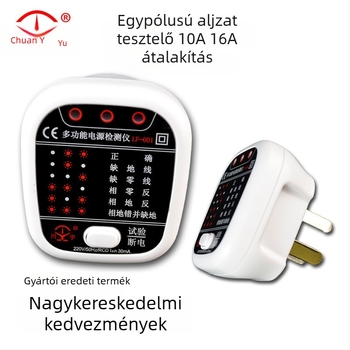 Fázis teszter kapcsoló és aljzatokhoz élő/semleges/földelő vezetékekkel, LF001, 002 dugaszoló, T003 multiméter