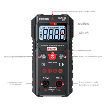 MAYILON MY8231pro Okos multiméter – 40 000 mérés, True RMS, Automatikus azonosítás, Égés elleni védelem